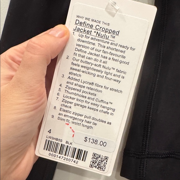 NWT Aloha Lululemon Define Jacket from Oahu Hawaii white Islands cropped nulu - Picture 2 of 4